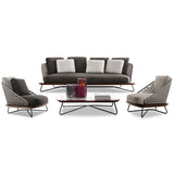 Nordic Outdoor Garden Wooden Rattan Sofa Set