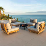 Wood Waterproof Outdoor L Shaped Modular Sofa