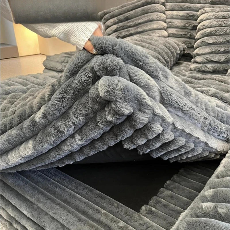 Modular Sectional Velvet Puffs Compressed Bed Sofa