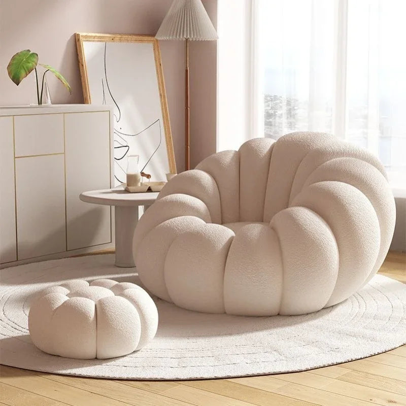 Sillón nórdico perezoso con forma de nube de calabaza 