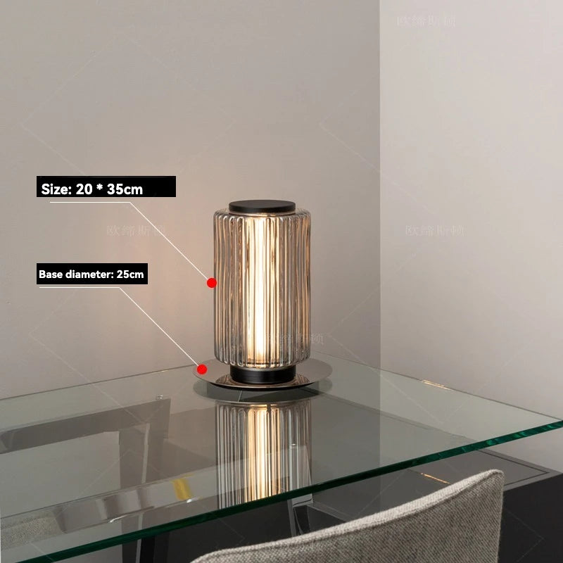 Nordic LED Stand Lighting Smoke Glass Floor Lamp