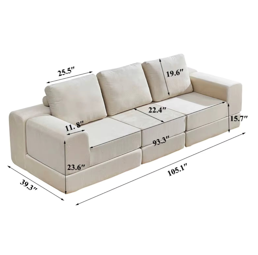 Modern Sectional Modular Compressed Sofa Bed