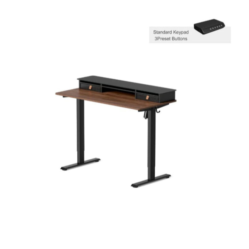 Electric Standing Desk Glass Top Double Drawer Eufaula