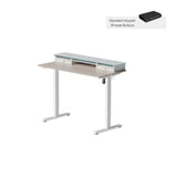 Electric Standing Desk Glass Top Double Drawer Eufaula