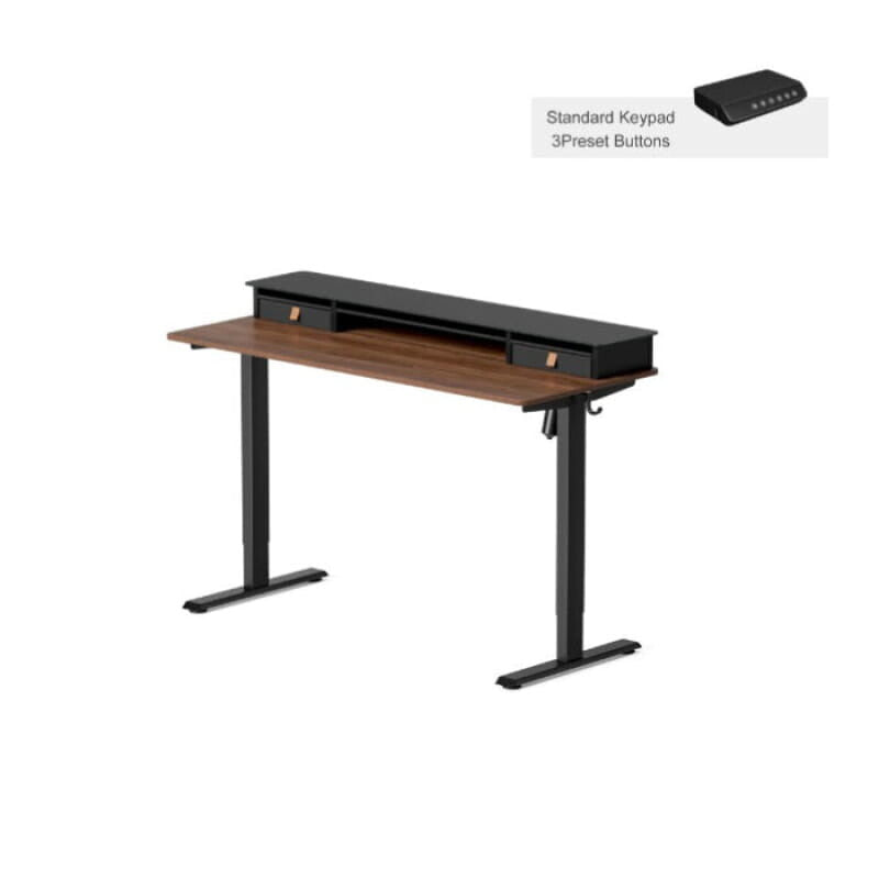 Electric Standing Desk Glass Top Double Drawer Eufaula