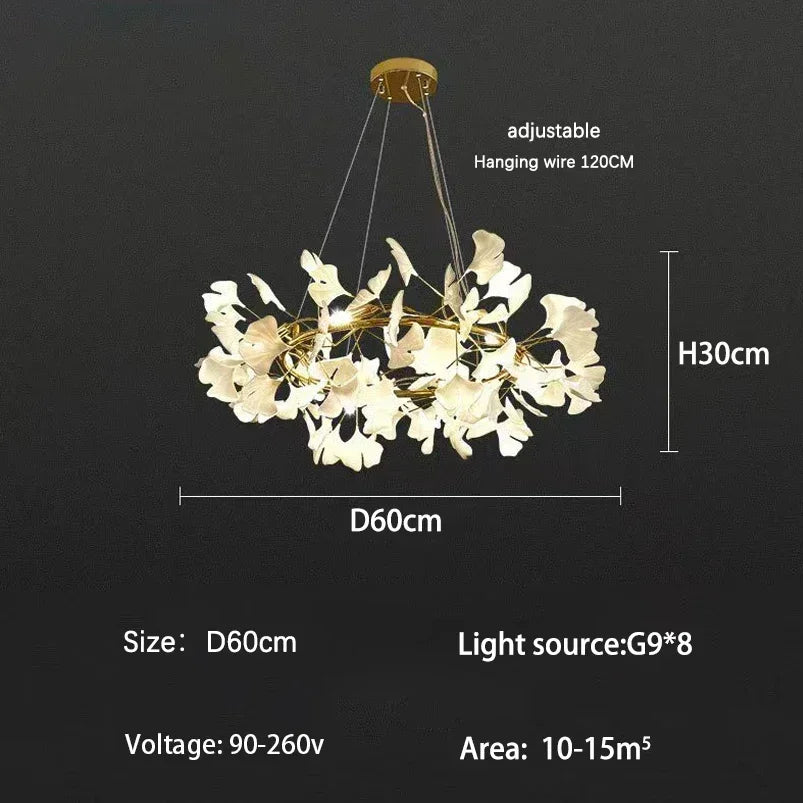 Modern Nordic Flower Leaf Chandelier Pendant Lamp