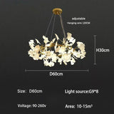 Modern Nordic Flower Leaf Chandelier Pendant Lamp