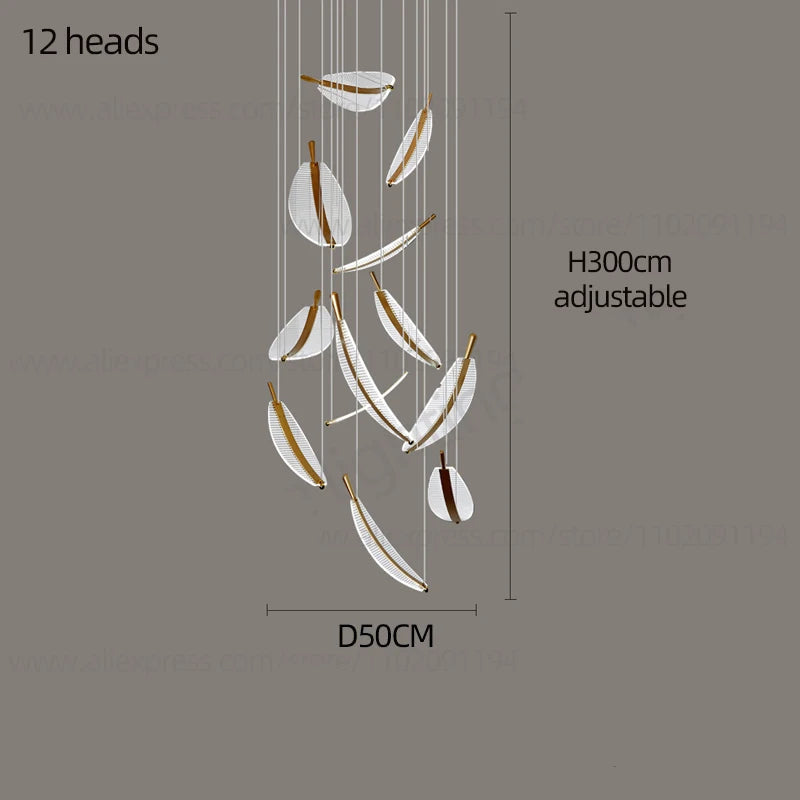 LED Chandelier Modern Spiral  Pendant Light