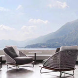 Nordic Outdoor Garden Wooden Rattan Sofa Set