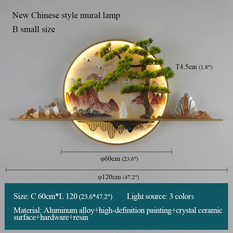 Moderne kreative Landschaft Wandbild LED Wandleuchte