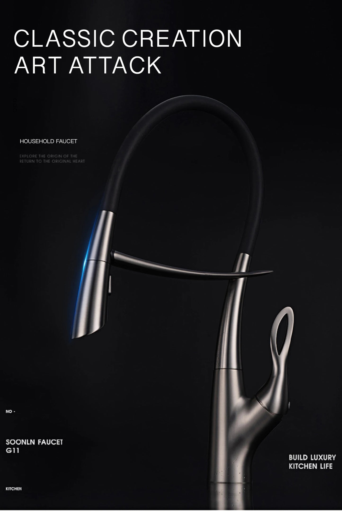 Touch Switch Cold Hot Dual Control Magnetic Sink Faucet