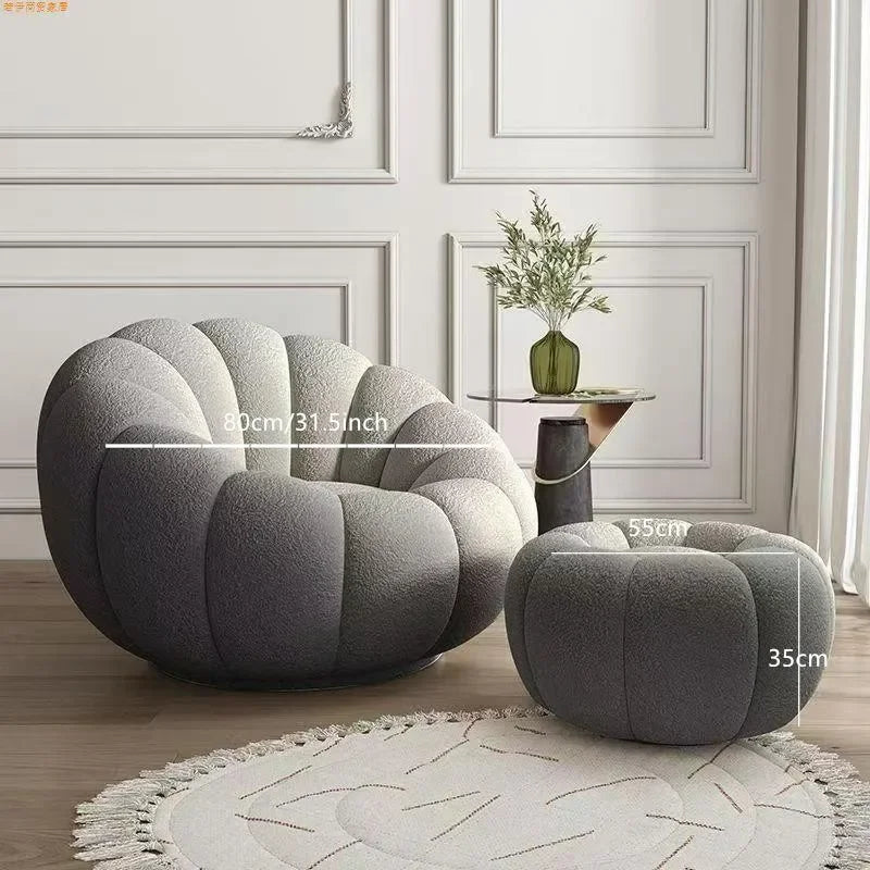 Sillón nórdico perezoso con forma de nube de calabaza 