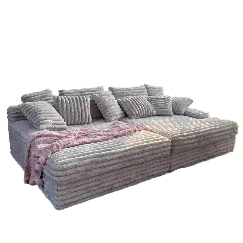 Modern Minimalist Corduroy Cloud Wide Seat Compressed Sofa