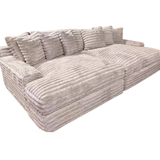 Modular Sectional Velvet Puffs Compressed Bed Sofa