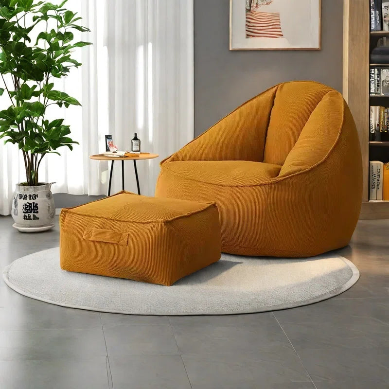 Corduroy Single Lightweight Ottoman Bean Bag Chair