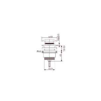 Champagne Click-Clack Valve for Bathroom Sink, view 3