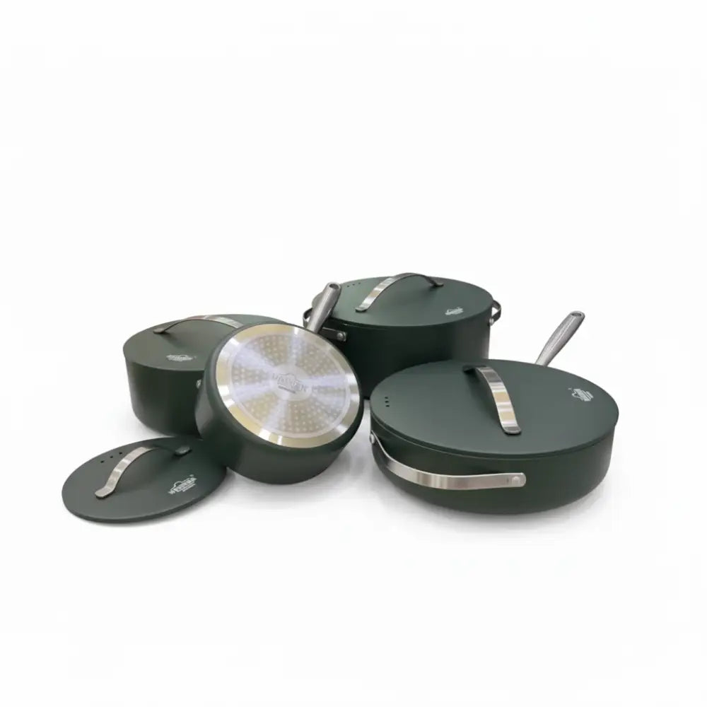 4 Piece Non Stick Cookware Soup Cooking Pot Set - Green - Cookware set