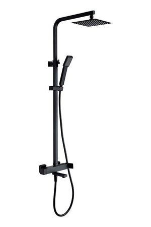 Matte Black Single Handle Bathtub Faucet Modern Design, view 2