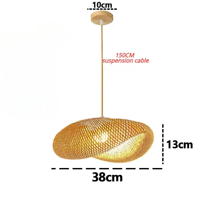 Bamboo Chandelier Pendant Lamp Hanging Wood Ceiling Light - Ceiling Lamp