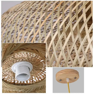 Bamboo Chandelier Pendant Lamp Hanging Wood Ceiling Light - Ceiling Lamp