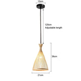 Bamboo Chandelier Pendant Lamp Hanging Wood Ceiling Light - Tepee / White light - Ceiling Lamp