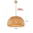 Bamboo Chandelier Pendant Lamp Hanging Wood Ceiling Light - Upside Down Bowl / White light - Ceiling Lamp