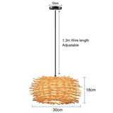 Bamboo Chandelier Pendant Wood Ceiling Lamp - Wood - 30 x 18 cm / White light - Ceiling Lamp
