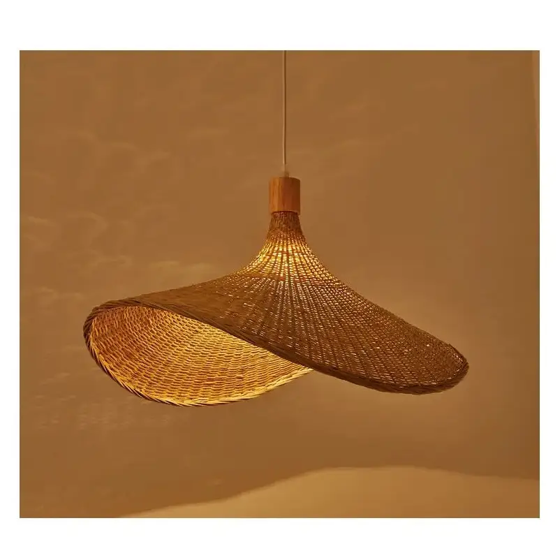Bamboo Chandelier Pendant Wood Ceiling Lamp - Wood - 30 x 28 cm / White light - Ceiling Lamp