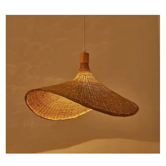 Bamboo Chandelier Pendant Wood Ceiling Lamp - Wood - 30 x 28 cm / White light - Ceiling Lamp