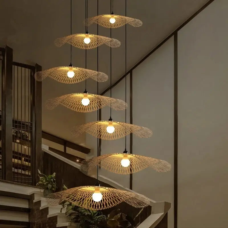 Bamboo Woven Wicker Chandeliers Pendant Lights - Pendant Lamp