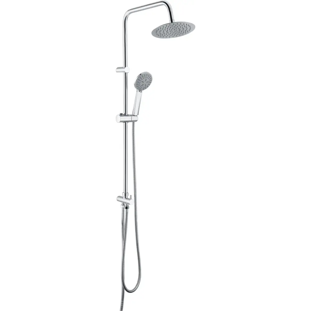 Chrome modern minimalist shower bar set with sleek design