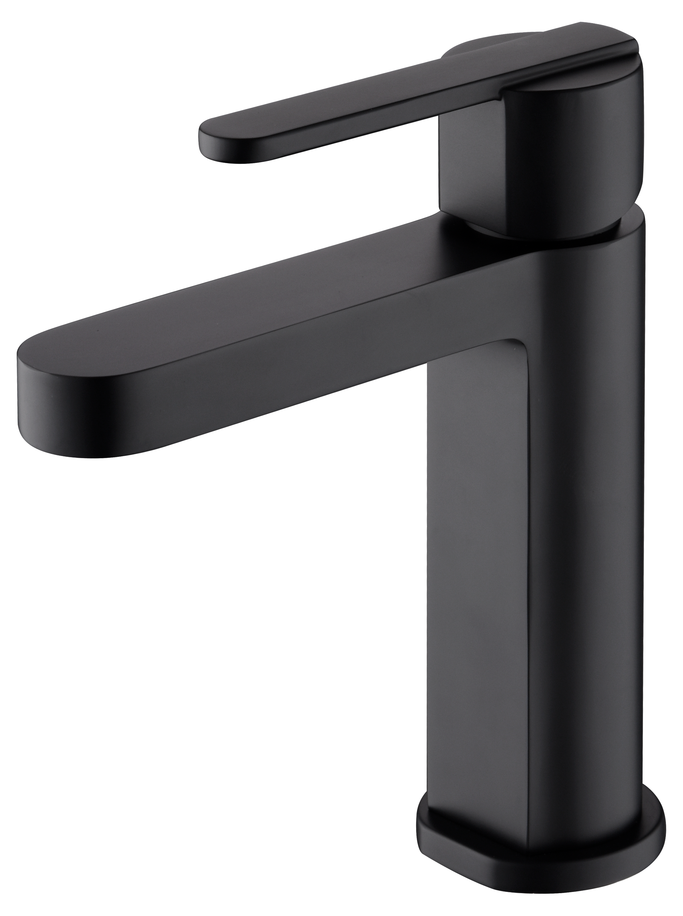 Matte Black Single Lever Sink Faucet Modern Design, view 2