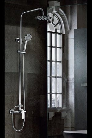 Chrome Single Handle Shower Set Modern Minimalist Design, view 4