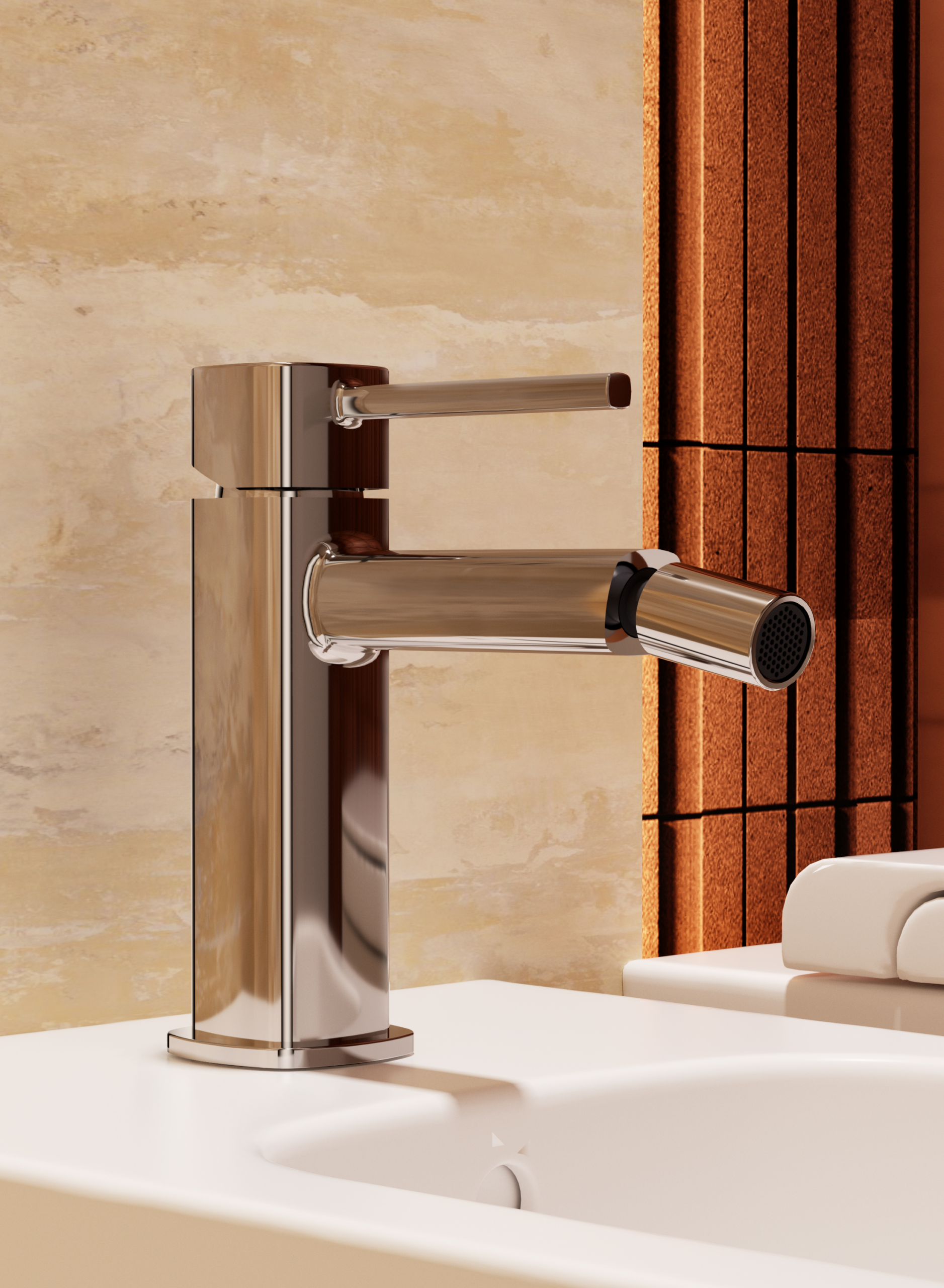 Toscana Brushed Nickel Single Lever Basin Mixer, view 2