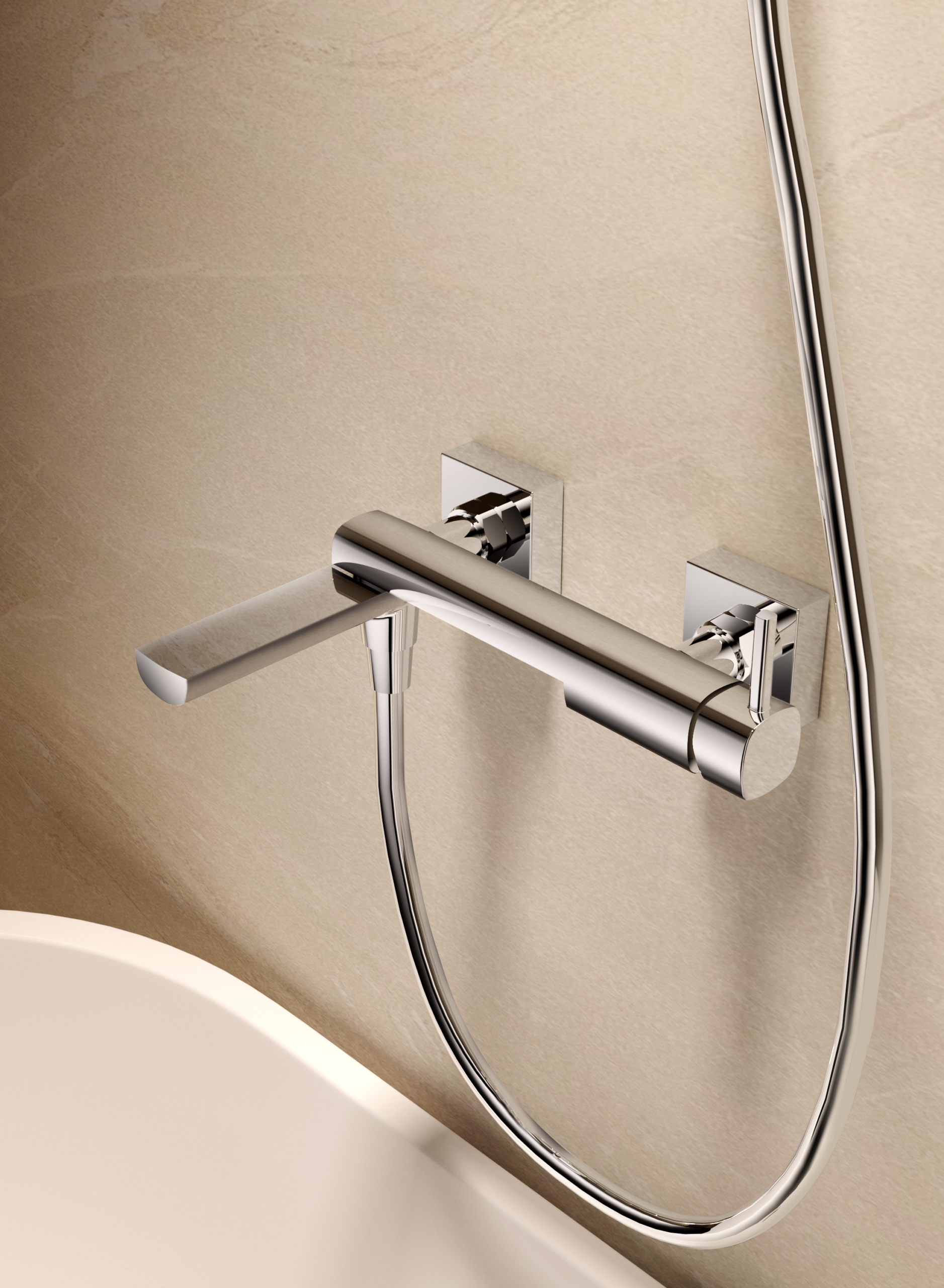 Toscana Brushed Nickel Single Lever Bath and Shower Kit, view 2