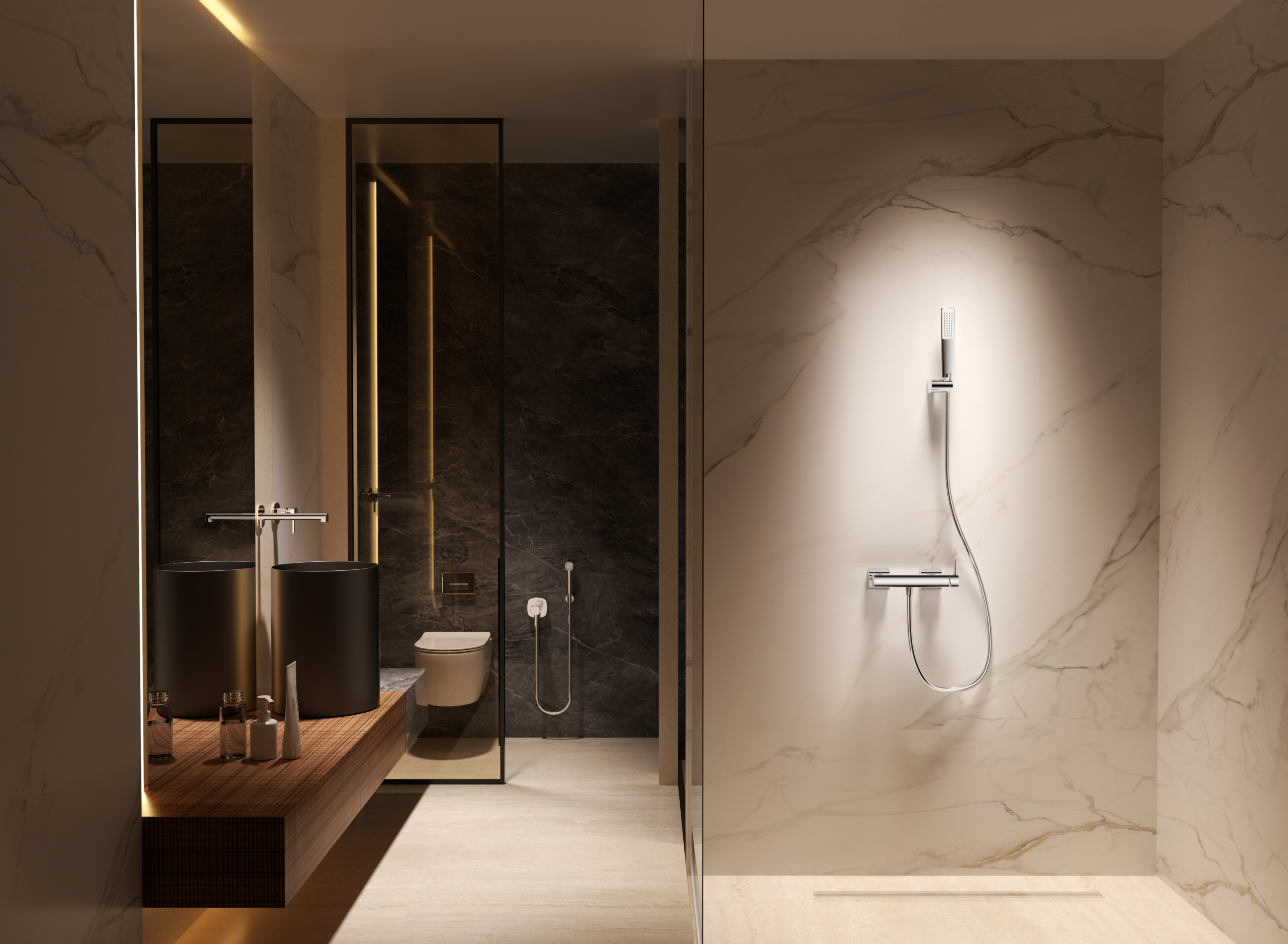 Toscana Matte Black Single Lever Shower Kit, view 3