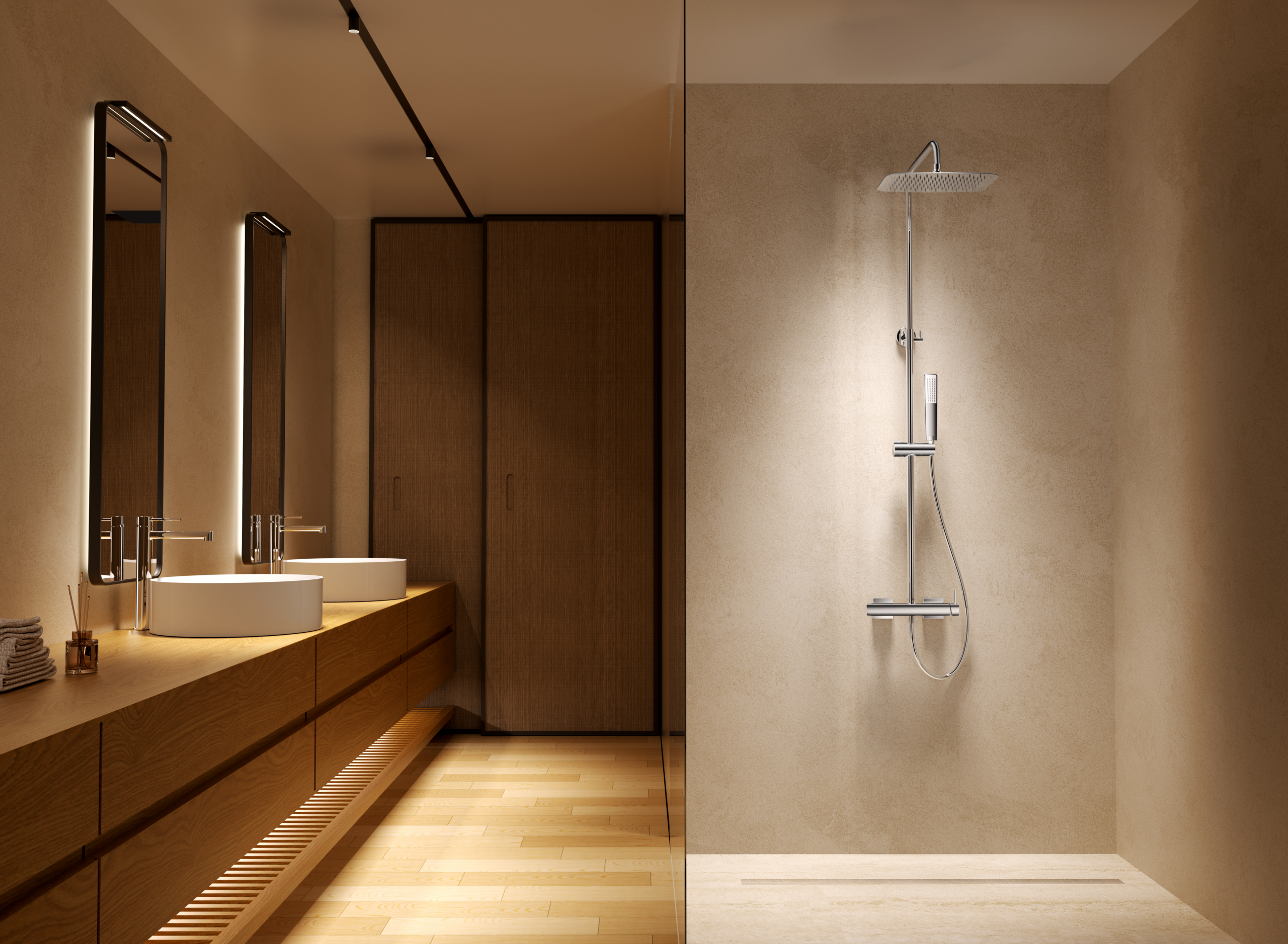Toscana Brushed Nickel Single Lever Shower Set, view 2