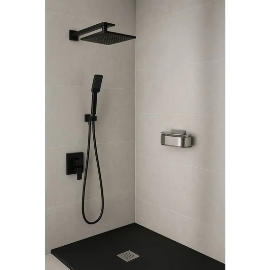 Bela Premium Black Shower Tray Slate Texture - 70x70 cm - Platos de ducha