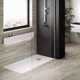 Bela Premium White Shower Tray Slate Texture - Platos de ducha