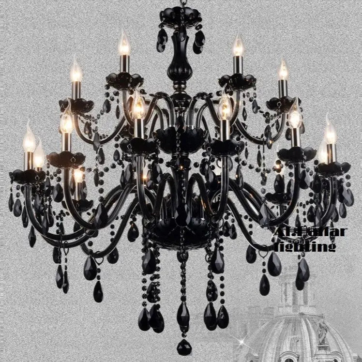 Black Crystal Tears Chandelier Lamp - Chandelier