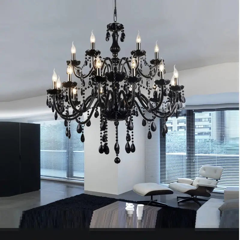 Black Crystal Tears Chandelier Lamp - Chandelier