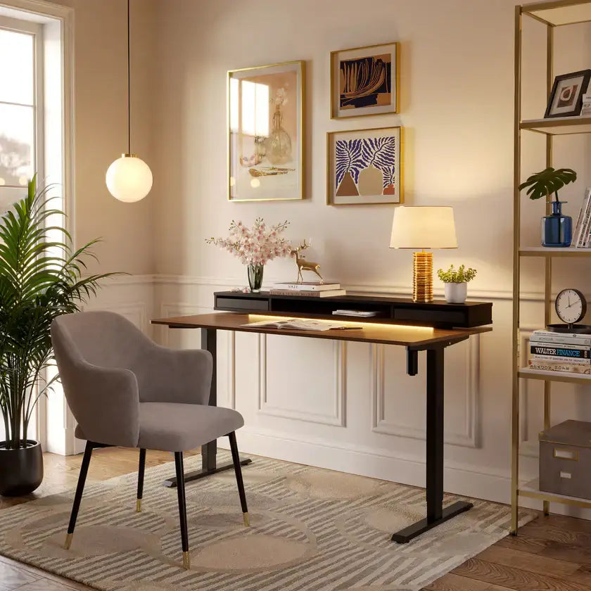 Standing Desk with Electric Height Adjustment and Floating - 48’’ x 26’’ / Black Walnut - Desk > Standing Desk