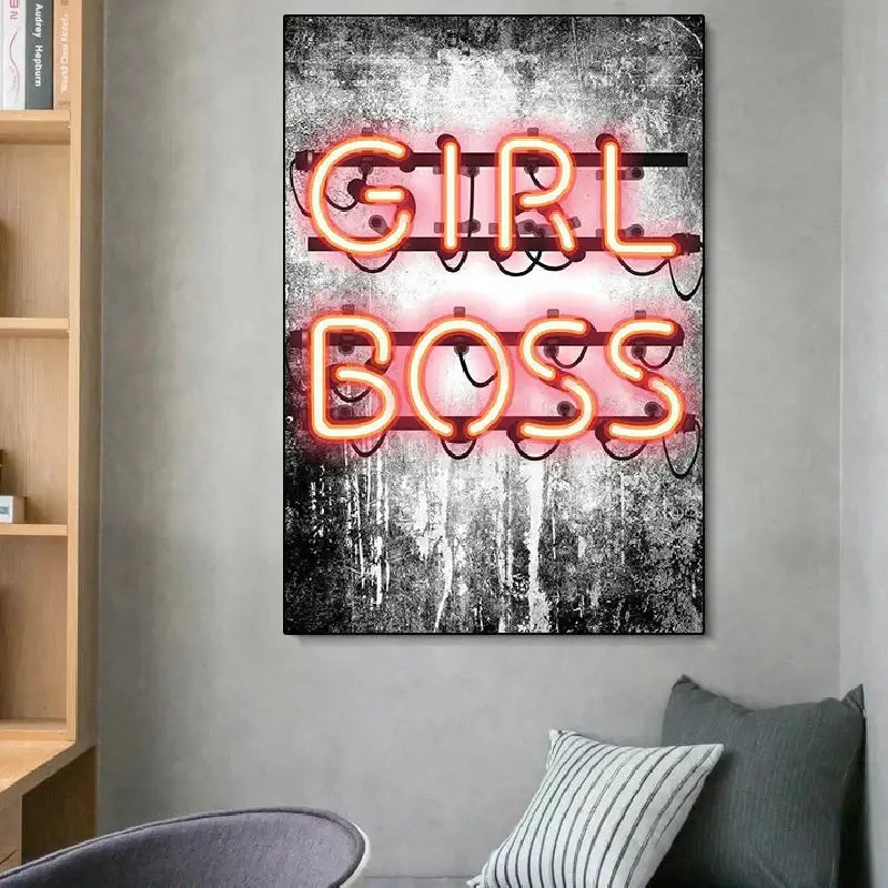 Boss Girl Neon Sign With Decorative Artistic Painting - Neon Sign