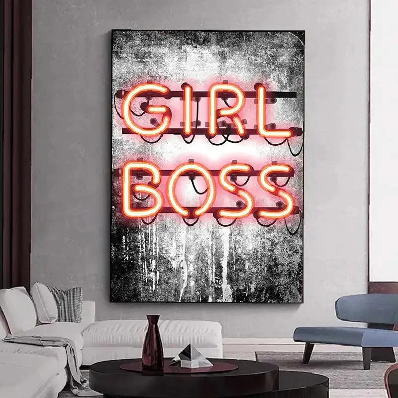 Boss Girl Neon Sign With Decorative Artistic Painting - Neon Sign