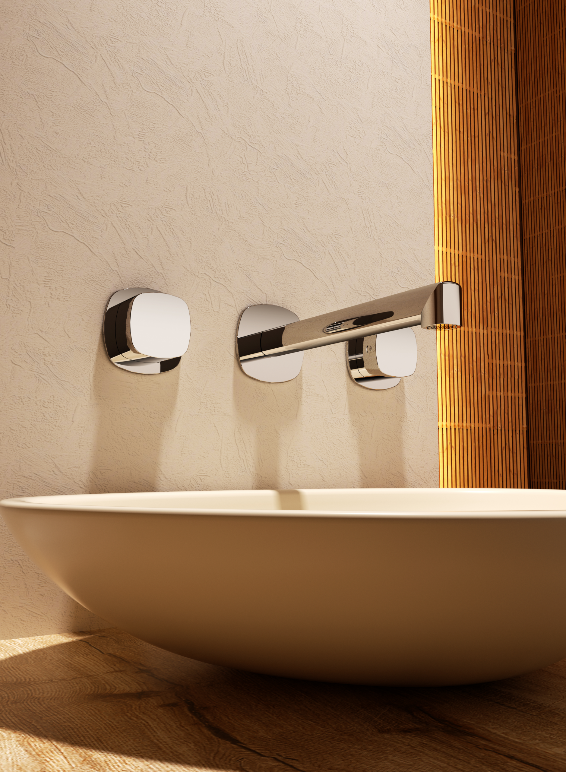 Toscana Brushed Nickel Concealed Two Handle Basin Mixer, view 3