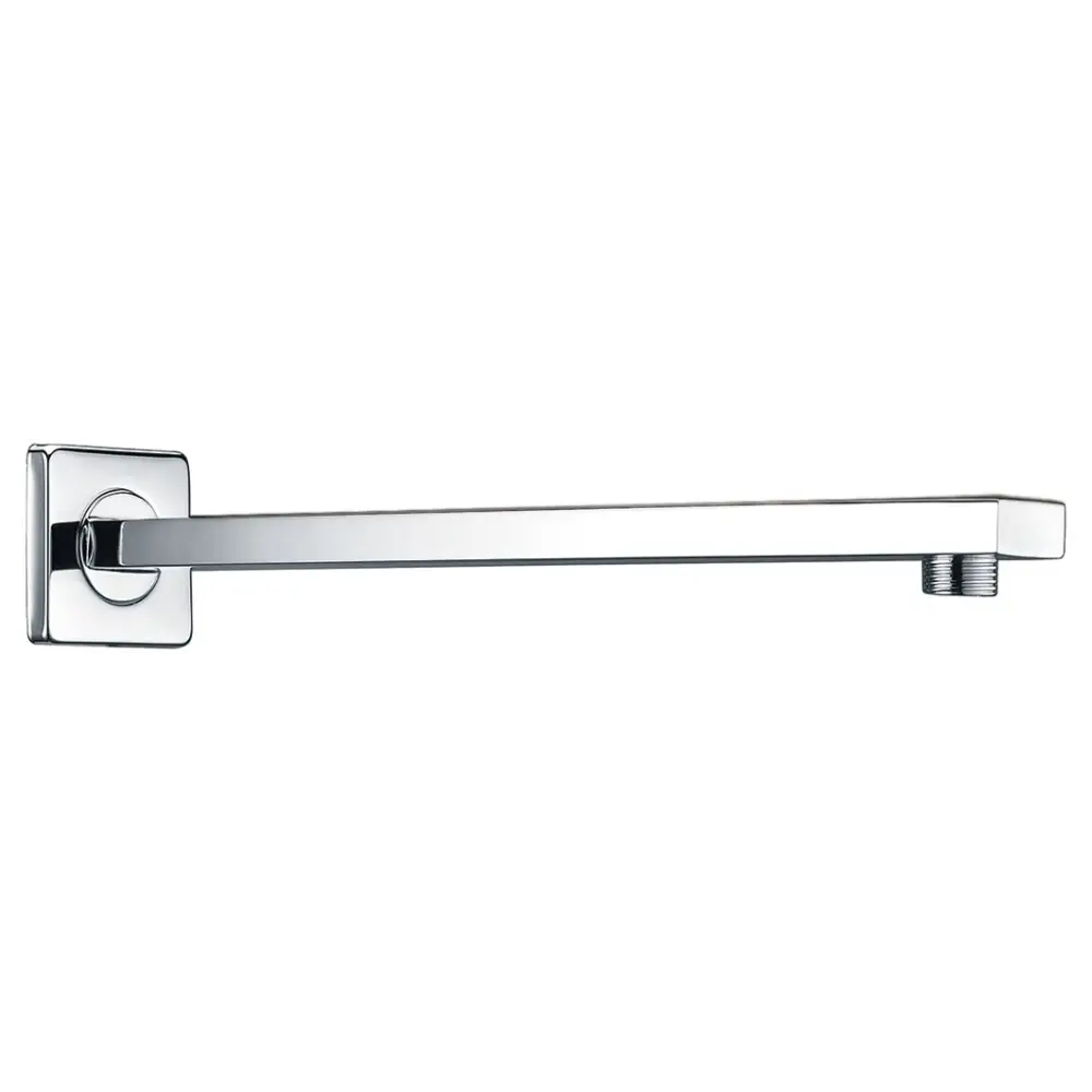 Chrome square shower arm wall mount in modern polished finish