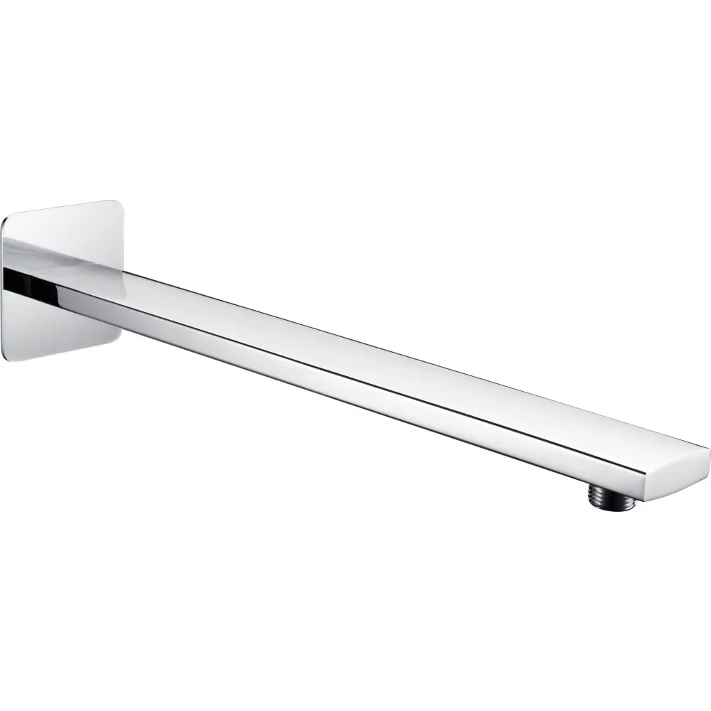 Chrome oval shower arm wall mount bathroom fixture in polished finish