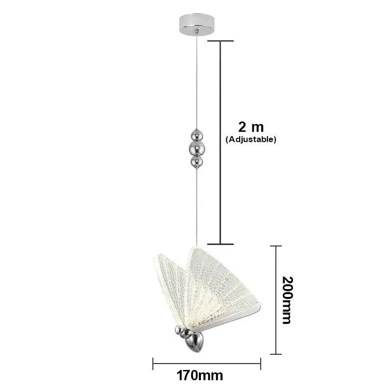 Butterfly Led Pendant Lights Hanging Lamp - Silver small / 90-260V|Warm light - Hanging Light