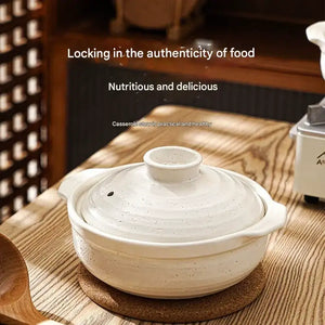 Ceramic Single Serving Stone Cookware Pot - White - Cookware set