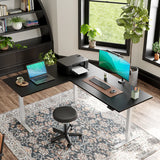 Triple Motor L-shaped Standing Desk